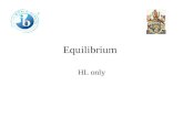 Equilibrium HL only 17.2 The Equilibrium Law Easy if you are given equilibrium concentrations! You simply substitute the values in to an expression for.