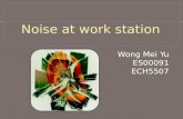 Wong Mei Yu ES00091 ECH5507.  To define what is noise  To introduce noise in work station  To introduce methods of measuring noise at work  To examine.