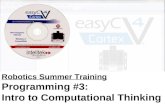 Weston Schreiber & Joshua Gabrielse Robotics Summer Training Programming #3: Intro to Computational Thinking.