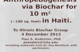 Anthropedogenesis via Biochar for 10 m 2 (~100 sq. feet) in Haiti. To Illinois Biochar Group 4 December 2015. Paul S. Anderson, PhD psanders@ilstu.edu.