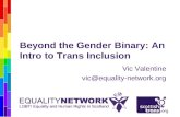 Beyond the Gender Binary: An Intro to Trans Inclusion Vic Valentine vic@equality-network.org.