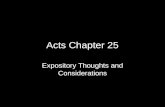 Acts Chapter 25 Expository Thoughts and Considerations.