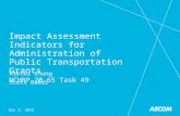 Impact Assessment Indicators for Administration of Public Transportation Grants NCHRP 20-65 Task 49 Viktor Zhong Scott Baker Dec 3, 2015.