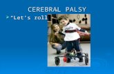 CEREBRAL PALSY  “Let’s roll!”. The Causes of Cerebral Palsy  Damages to the motor control centers of the developing brain  Child abuse  Events that.