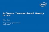 Software Transactional Memory TiC 2010 Adam Welc Programming Systems Lab Intel Labs.