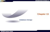 INFORMATION SYSTEMS @ X INFO425: Systems Design Chapter 13 Database Design.