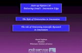 The Role of Universities in Innovation The role of University Scientific Research in Innovation The role of University Scientific Research in Innovation.