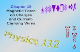 Chapter 19 Magnetic Force on Charges and Current- Carrying Wires.