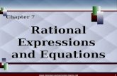Angel, Elementary and Intermediate Algebra, 3ed 1 Rational Expressions and Equations Chapter 7.