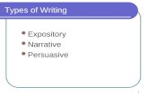 Types of Writing Expository Narrative Persuasive 1