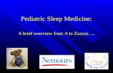 Pediatric Sleep Medicine: A brief overview from A to Zzzzzz….