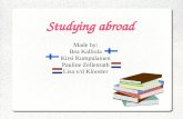 Studying abroad Made by: Bea Kalliola Kirsi Kumpulainen Pauline Zellenrath Lisa v/d Klooster.