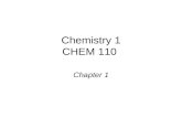 Chemistry 1 CHEM 110 Chapter 1. 1. Matter is anything that occupies space and has mass. 2. A substance is a form of matter that has a definite composition.