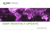 GBIF MONTHLY UPDATE December 2015. GBIF BY THE NUMBERS 640,269,102 species occurrence records 15,275 datasets 775 data-publishing institutions .