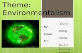 Theme: Environmentalism Done by: Rong Xuan Seow Min Jia Lin Yu Ling Esther.