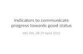 Indicators to communicate progress towards good status WG DIS, 28-29 April 2015.