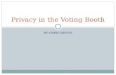 BY: CHRIS GROVES Privacy in the Voting Booth. Reason for Privacy Voters worry that their vote may be held against them in the future  People shouldn’t.