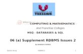 Section 06 (a)RDBMS 21 06 (a) Supplement RDBMS Issues 2 HSQ - DATABASES & SQL And Franchise Colleges By MANSHA NAWAZ.