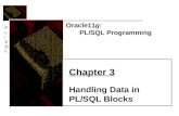 PL/SQLPL/SQL Oracle11g: PL/SQL Programming Chapter 3 Handling Data in PL/SQL Blocks.