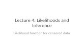 Lecture 4: Likelihoods and Inference Likelihood function for censored data.