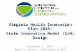 Virginia Health Innovation Plan 2015: State Innovation Model (SIM) Design December 3, 2015 Beth A. Bortz | President & CEO.