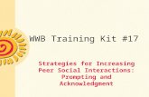 WWB Training Kit #17 Strategies for Increasing Peer Social Interactions: Prompting and Acknowledgment.