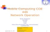 January 6, 20161 Mobile Computing COE 446 Network Operation Tarek Sheltami KFUPM CCSE COE  Principles of.
