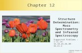 CHE2202, Chapter 12 Learn, 1 Structure Determination: Mass Spectrometry and Infrared Spectroscopy Chapter 12 Suggested Problems – 1- 11,14-16,18,23,26,30-