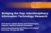 Bridging the Gap: Interdisciplinary Information Technology Research Suzi Iacono, Digital Society and Technologies Program, National Science Foundation.