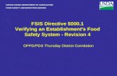 FSIS Directive 5000.1 Verifying an Establishment's Food Safety System - Revision 4 OPPD/PDS Thursday District Correlation.