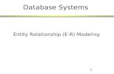 1 Database Systems Entity Relationship (E-R) Modeling.