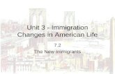 Unit 3 - Immigration Changes in American Life 7.2 The New Immigrants.