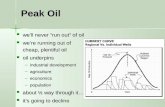 Peak Oil we’ll never “run out” of oil we’ll never “run out” of oil we’re running out of cheap, plentiful oil we’re running out of cheap, plentiful oil.