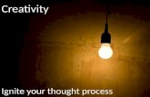 Ignite your thought process Creativity. Two Myths About Creativity  Only a few special people possess it  Creativity is a gift and not a skill.