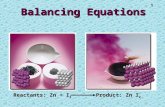 1 Balancing Equations Reactants: Zn + I 2 Product: Zn I 2.