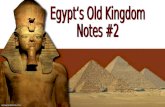 I.Old Kingdom Rulers A.Egyptian kings were called pharaohs (meaning “great house”) lived in grand palaces B.The pharaoh’s word was law and was obeyed.