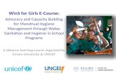 Advocacy and Capacity Building for Menstrual Hygiene Management through Water, Sanitation and Hygiene in School Programs A distance learning course organized.