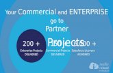 150 +6 000 + 350 Projects 200 + Commercial Projects DELIVERED Salesforce Licenses ASSIGNED Enterprise Projects DELIVERED Your Commercial and ENTERPRISE.