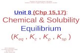 Unit 8 (Chp 15,17): Chemical & Solubility Equilibrium (K eq, K c, K p, K sp ) John D. Bookstaver St. Charles Community College St. Peters, MO  2006, Prentice.