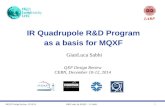 MQXF Design Review, 12/10/14R&D basis for MQXF – G. Sabbi 1 IR Quadrupole R&D Program as a basis for MQXF GianLuca Sabbi QXF Design Review CERN, December.