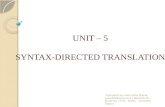UNIT – 5 SYNTAX-DIRECTED TRANSLATION -Compiled by: Namratha Nayak  | Website for Students | VTU - Notes - Question Papers.