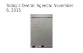 Today’s Overall Agenda: November 6, 2015. Today’s Agenda, Part 1: November 6, 2015.