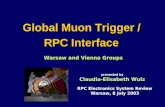 Global Muon Trigger / RPC Interface Warsaw and Vienna Groups RPC Electronics System Review Warsaw, 8 July 2003 presented by Claudia-Elisabeth Wulz.