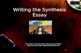 1 Writing the Synthesis Essay From Drew University Online Resources for Writers sjamieso/Synthesis.htm.