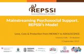 Mainstreaming Psychosocial Support. REPSSI’s Model Love, Care & Protection from INFANCY to ADOLESCENCE Victoria Falls – Zimbabwe 2 September 2015.