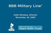 BBB Military Line ® Holly Petraeus, Director November 16, 2009.