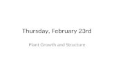Thursday, February 23rd Plant Growth and Structure.