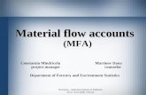 Romania – National Institute of Statistics 15-17 June 2005, Vienna Material flow accounts Material flow accounts (MFA) Constantin Mindricelu Martinov Dana.