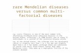 Rare Mendelian diseases versus common multi-factorial diseases e.g., cystic fibrosis is one of the most common life-shortening childhood-onset inherited.