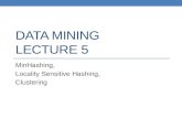 DATA MINING LECTURE 5 MinHashing, Locality Sensitive Hashing, Clustering.